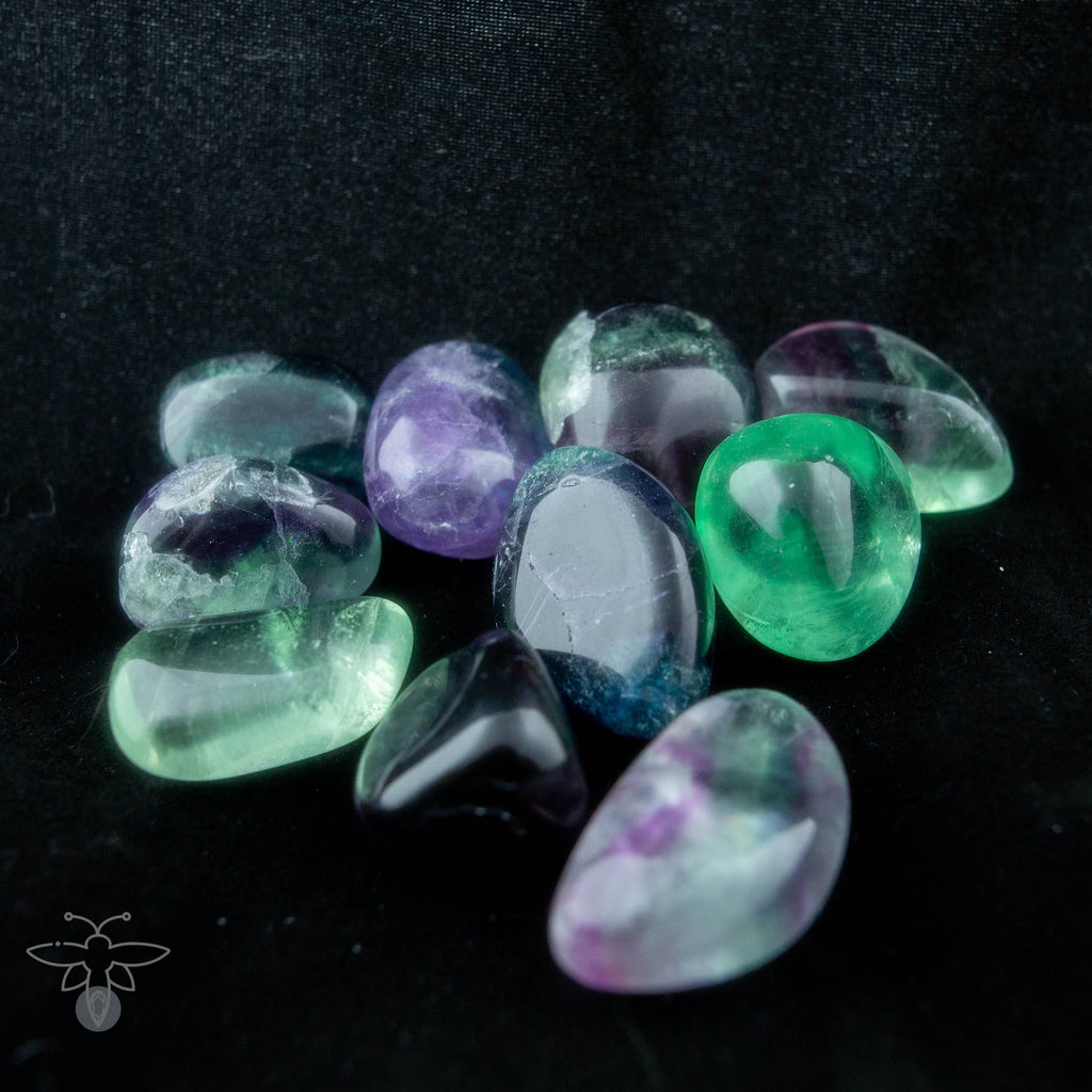 Rainbow Fluorite Tumbles Healing Stones Copper Bug Jewelry