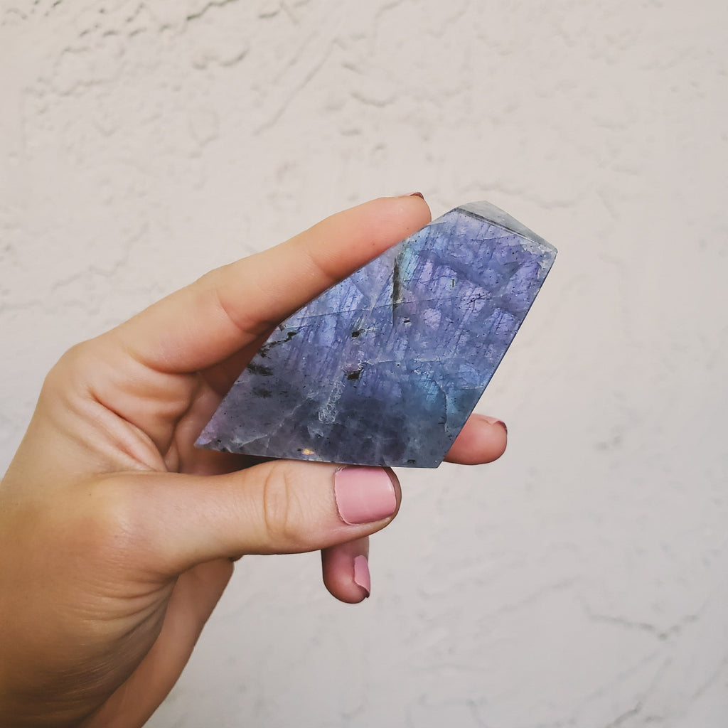 Blue and Purple Polished Labradorite Freeform - The Stone of Transformation Healing Stones Copper Bug Jewelry
