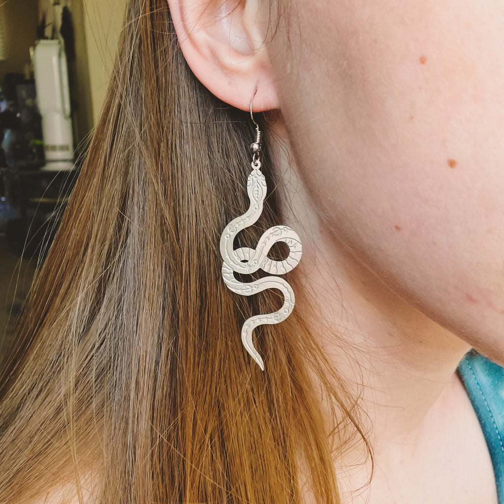 Hanging Tribal Celestial Serpent Earrings Earrings Copper Bug Jewelry