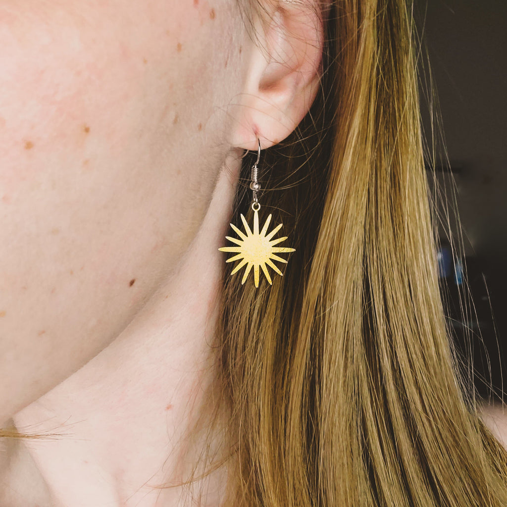 Here Comes the Sun Dangling Earrings Earrings Copper Bug Jewelry