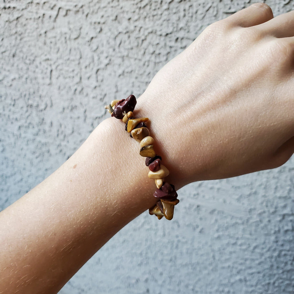 Mookiate Jasper Stone Chip Stretch Bracelets - Intuitively Chosen Bracelet Copper Bug Jewelry